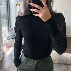 Zara Sweater with Lace Sleeves | Size S | NWT